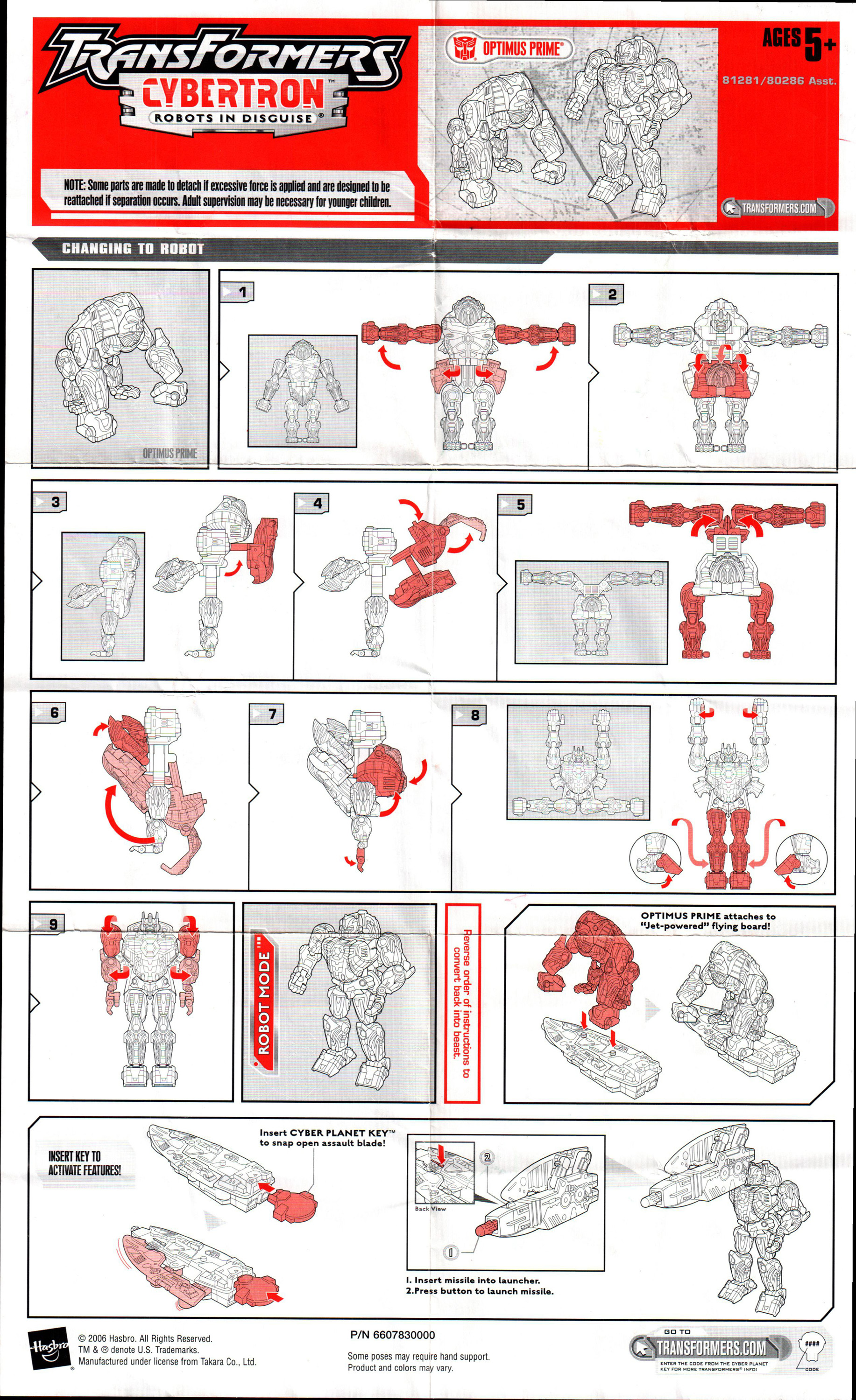 optimus prime hasbro toy instructions